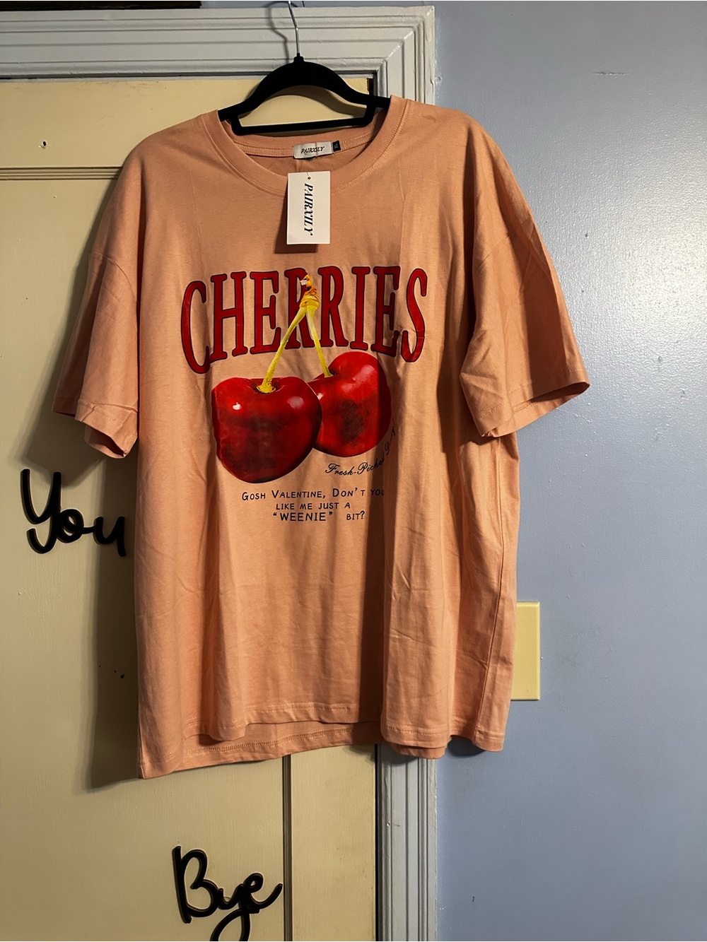 Pink "Cherries" Graphic Tee  - Casual Short Sleeve